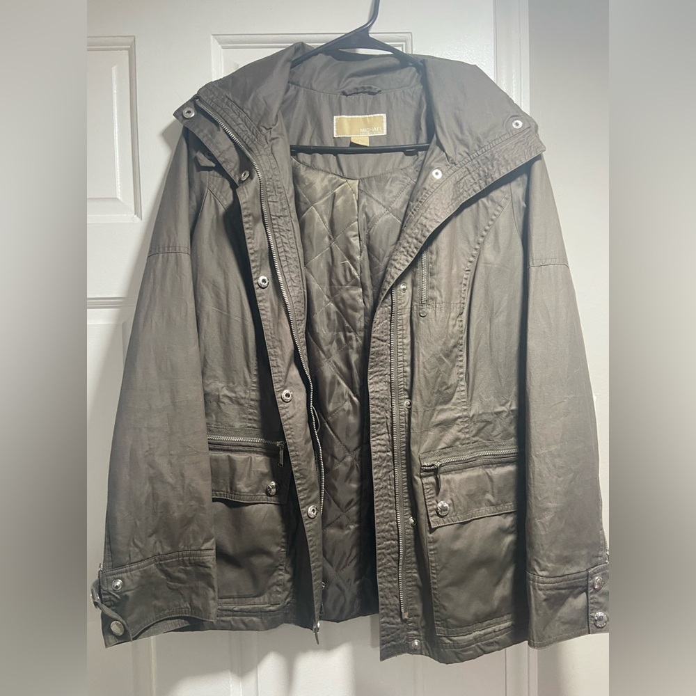Michael Kors Olive Military Field Jacket